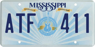 MS license plate ATF411