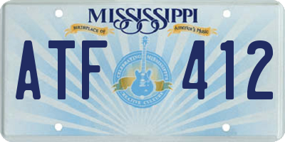 MS license plate ATF412