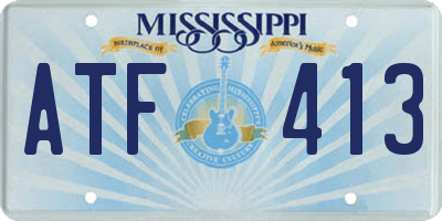 MS license plate ATF413