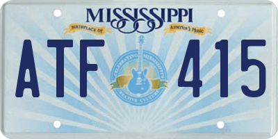 MS license plate ATF415