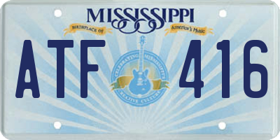 MS license plate ATF416