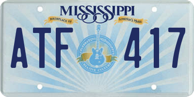 MS license plate ATF417
