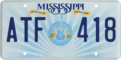 MS license plate ATF418
