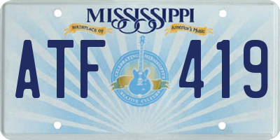 MS license plate ATF419
