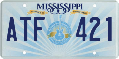 MS license plate ATF421