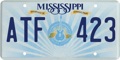 MS license plate ATF423
