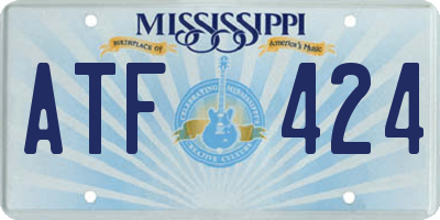 MS license plate ATF424