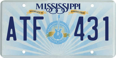 MS license plate ATF431