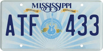 MS license plate ATF433