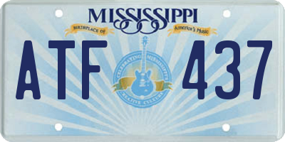 MS license plate ATF437