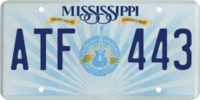MS license plate ATF443