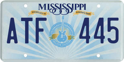 MS license plate ATF445