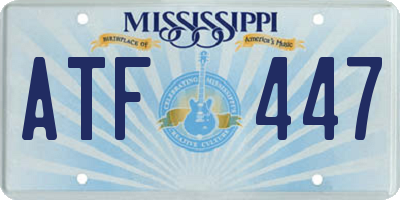 MS license plate ATF447
