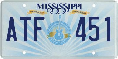 MS license plate ATF451