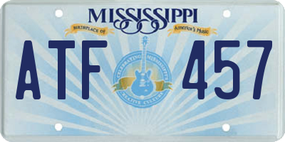 MS license plate ATF457