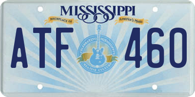 MS license plate ATF460