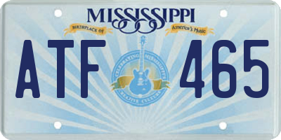 MS license plate ATF465