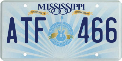 MS license plate ATF466
