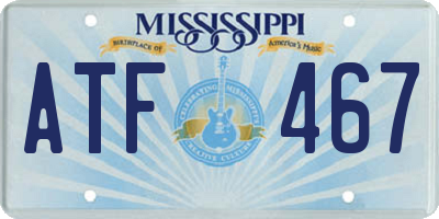 MS license plate ATF467
