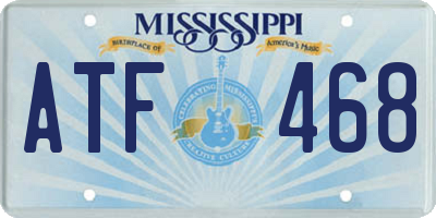MS license plate ATF468