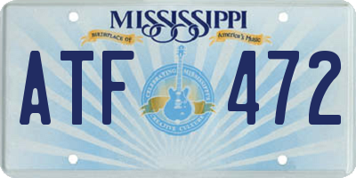 MS license plate ATF472