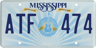 MS license plate ATF474