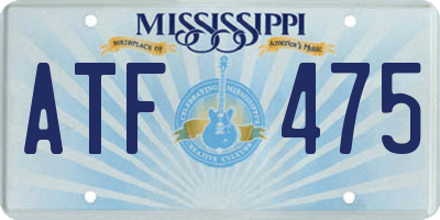MS license plate ATF475