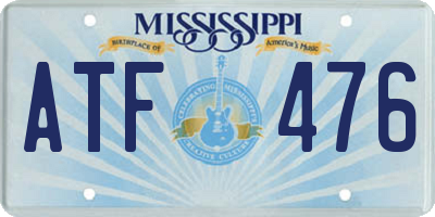 MS license plate ATF476
