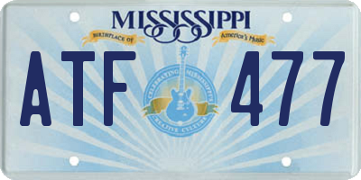 MS license plate ATF477