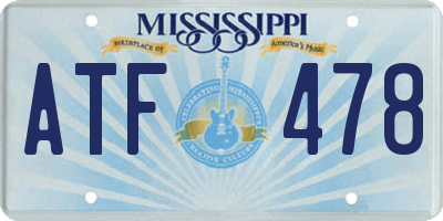 MS license plate ATF478