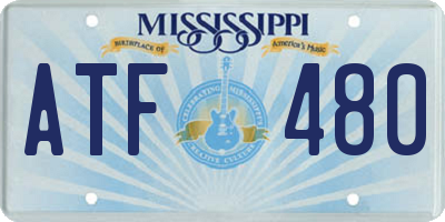 MS license plate ATF480