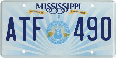 MS license plate ATF490