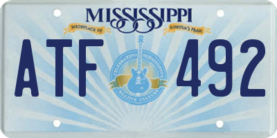 MS license plate ATF492
