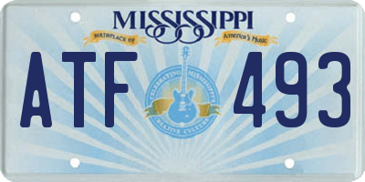 MS license plate ATF493