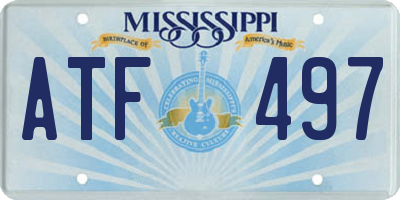MS license plate ATF497