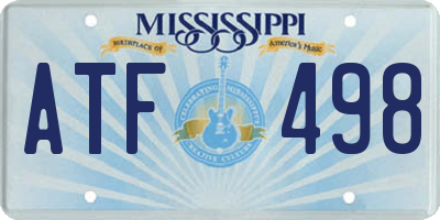 MS license plate ATF498