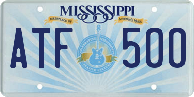 MS license plate ATF500