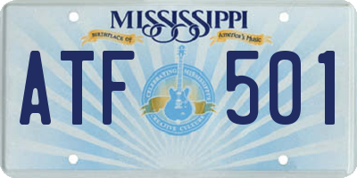 MS license plate ATF501