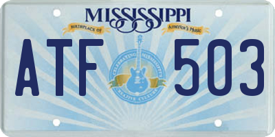 MS license plate ATF503