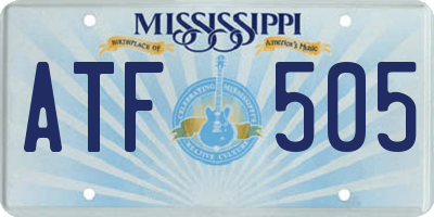MS license plate ATF505