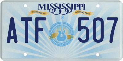 MS license plate ATF507