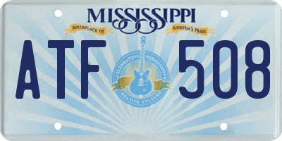 MS license plate ATF508