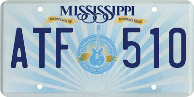 MS license plate ATF510