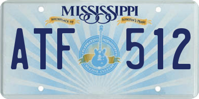 MS license plate ATF512