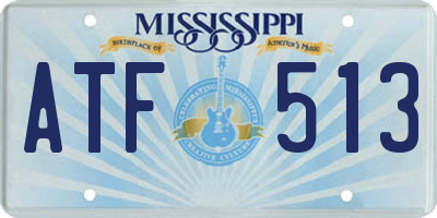 MS license plate ATF513