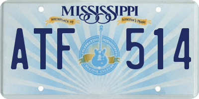 MS license plate ATF514