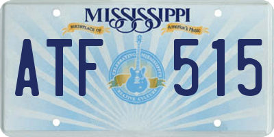 MS license plate ATF515