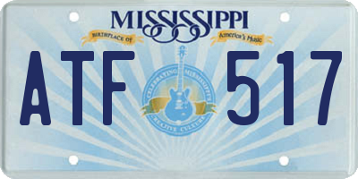 MS license plate ATF517