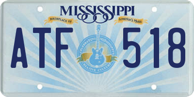 MS license plate ATF518