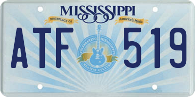 MS license plate ATF519